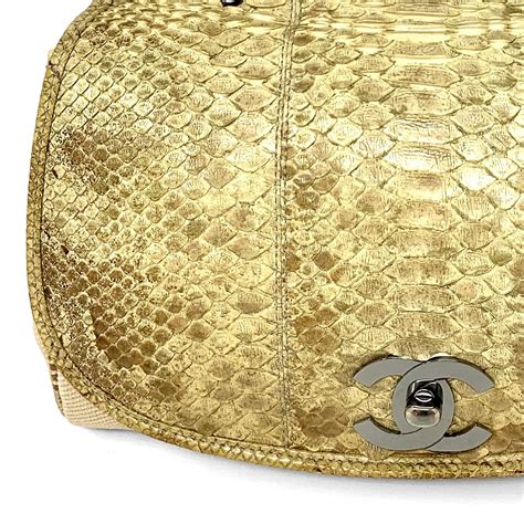 chanel snakeskin flap bag